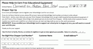 Price Choper AdvantEdge Card form